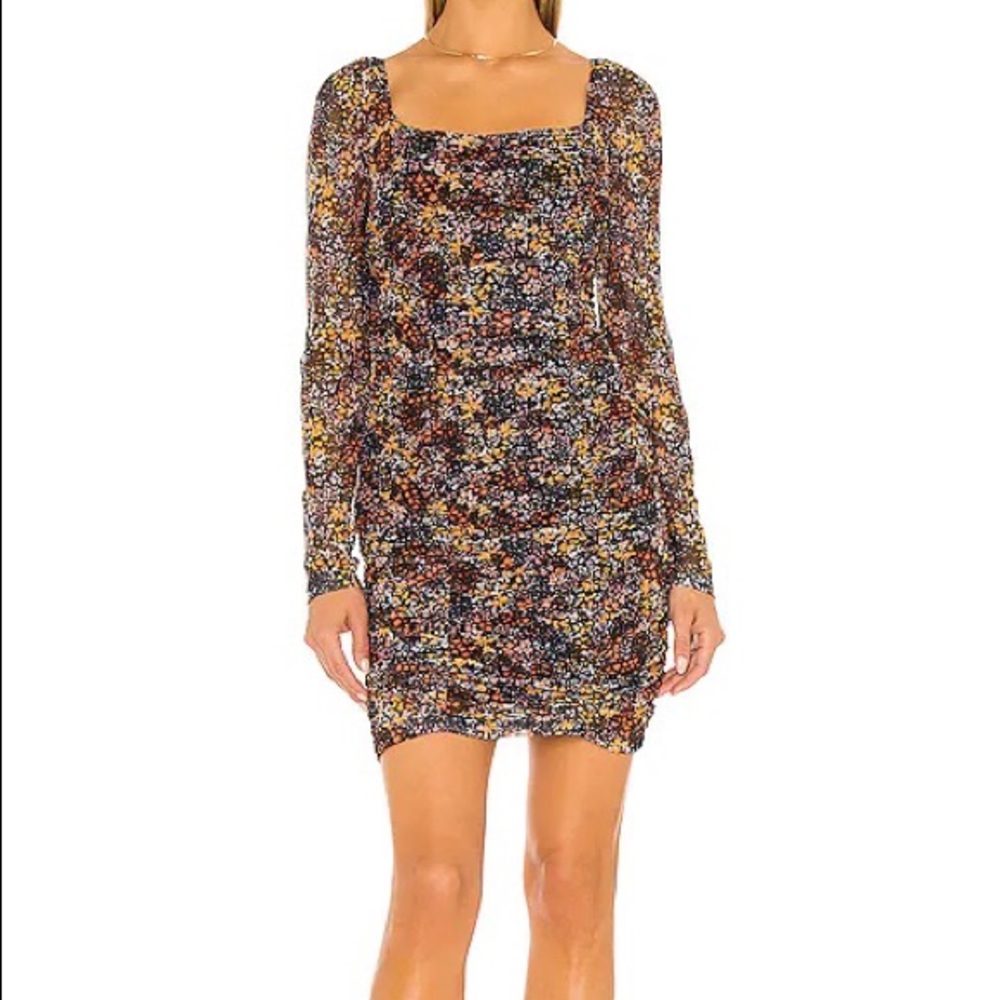 BCBGeneration knit square neck dress in scattered daisy